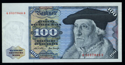 100 DM 2. Januar 1970, Banknote in kassenfrischer Erhaltung.&nbsp;